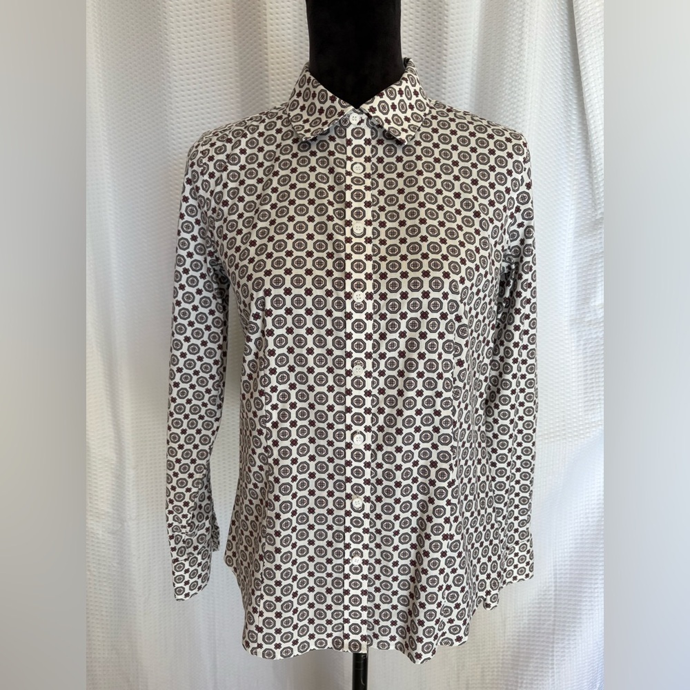 Talbots Multicolored Patterned Long Sleeve Button… - image 8